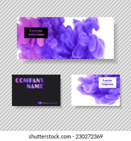 Set of banner, design templates for your company (colorful ink in water)