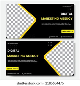 Conjunto de plantillas de marketing digital de banner. Banner, volante, cartel o folleto de la plantilla de marketing digital