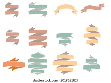 set of banner doodle isolated on white background