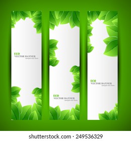 Set banner ecology illustration, colorful digital composition