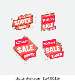 Set of banner elements, discount tag collection, special offer