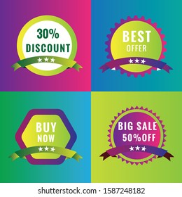 Set of banner elements, discount tag collection, special offer