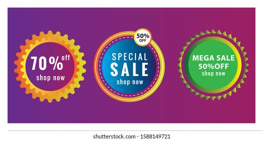 Set of banner elements, discount tag collection, special offer