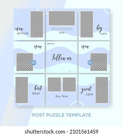 set banner fashion sale for feed puzzle post. premium vector