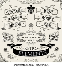 Set banner and floral black frame