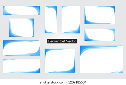 Set of banner frame edge graphic design art shape border background vector