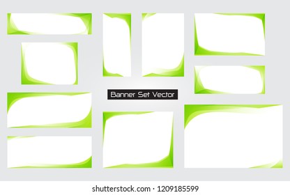 Set of banner frame edge graphic design art shape border background vector