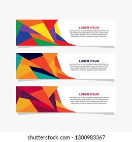 Set of banner geometric colorful design