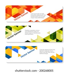 Set of banner geometric banner design. Vector illustration.