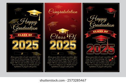 set of banner happy graduation class of 2025