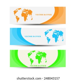 Set banner illustration, colorful digital composition