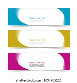 set of banner label sticker template isolated on white background