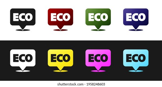 Poner en la bandera, etiqueta, etiqueta, logotipo para un ícono ecológico de comida saludable aislado en color negro y blanco. Producto orgánico. Pegatina de comida saludable. Vector