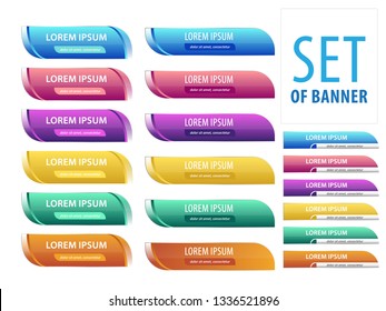 A set of banner on Blue, red, purple, yellow, green, orange color