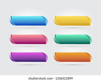 Un conjunto de Anuncio en color azul, rojo, púrpura, amarillo, verde, naranja