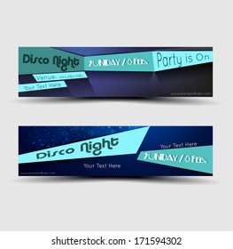 A set of banner on Party theme with abstract background. Vector Illustration.