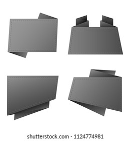 set banner origami paper with vector design