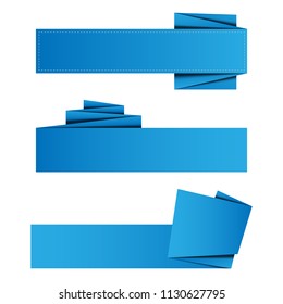 set banner origami paper with vector design