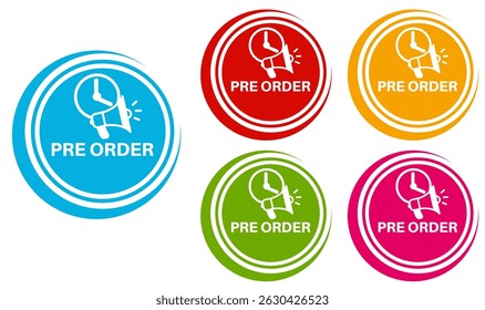 set banner pre order icon sign. sale promotion symbol labels design vector illustration