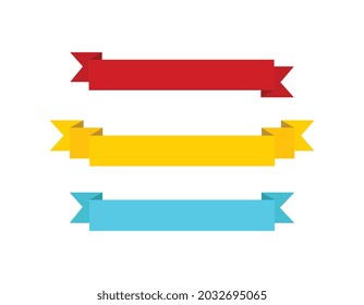 Set of banner ribbon elements on a white background. Vector illustration