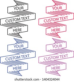 set of banner ribbon template 