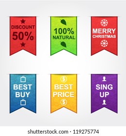 Set of banner ribbons