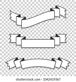A set of banner ribbons. With space for text. A simple flat vector illustration isolated on a transparent background.