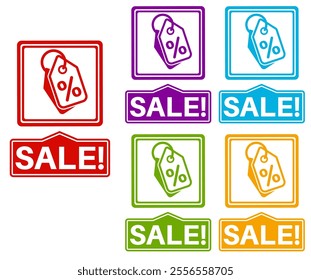 set banner sale icon sign. sales product symbol labels design vector illustration