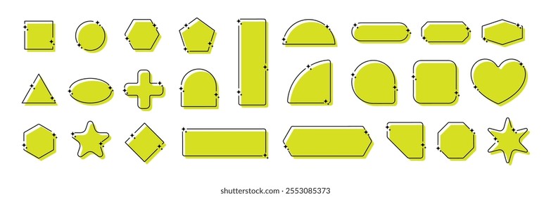 set of banner shape element