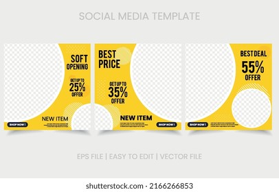 set banner social media banner. photo collage template vector editable file.