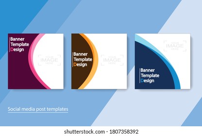 set banner social media post design.