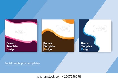 set banner social media post design.