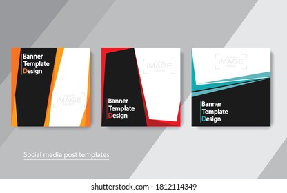 set banner social media post design.