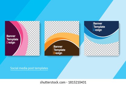 set banner social media post design.