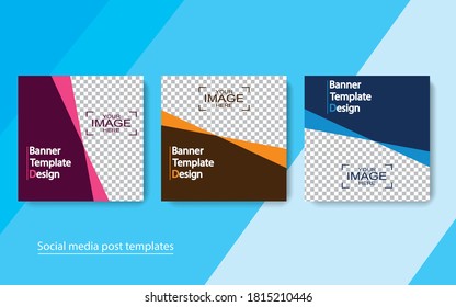 set banner diseño de publicaciones en medios sociales.