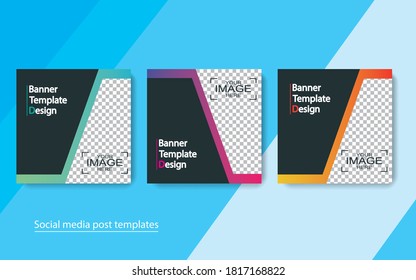 set banner social media post design.