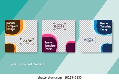 set banner social media post design.