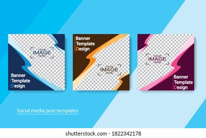 set banner social media post design.