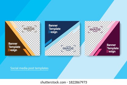 set banner social media post design.