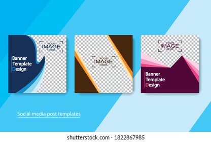 set banner social media post design.