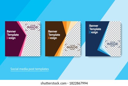 set banner social media post design.