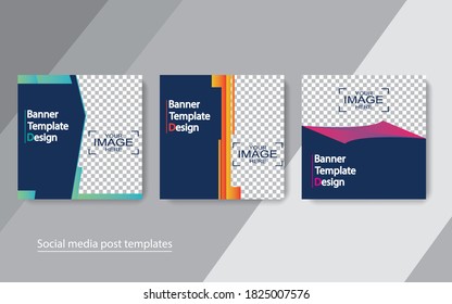 set banner social media post design.