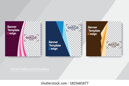 set banner social media post design.
