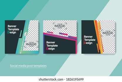 set banner social media post design,modern banner.