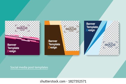 set banner social media post design,vector illustrations.