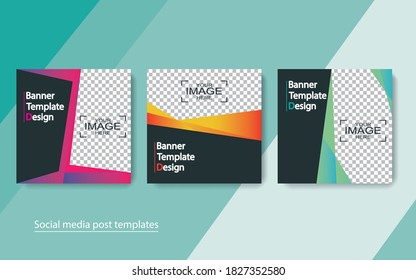 set banner social media post design,vector illustrations.