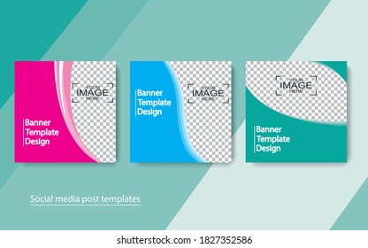 set banner social media post design,vector illustrations.