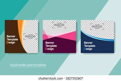 set banner social media post design,vector illustrations.