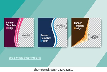 set banner social media post design,vector illustrations.