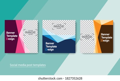 set banner social media post design,vector illustrations.